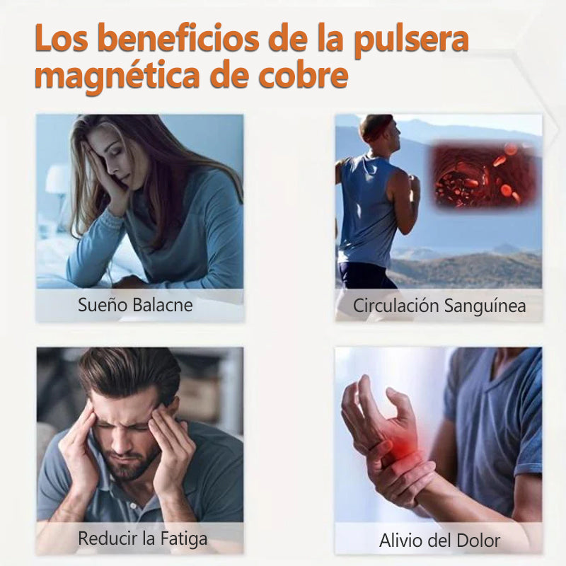 Pulsera magnética de cobre – Alivia el cansancio y mejora la circulación sanguínea