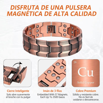 Pulsera magnética de cobre – Alivia el cansancio y mejora la circulación sanguínea